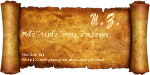 Mátyássy Zajzon névjegykártya